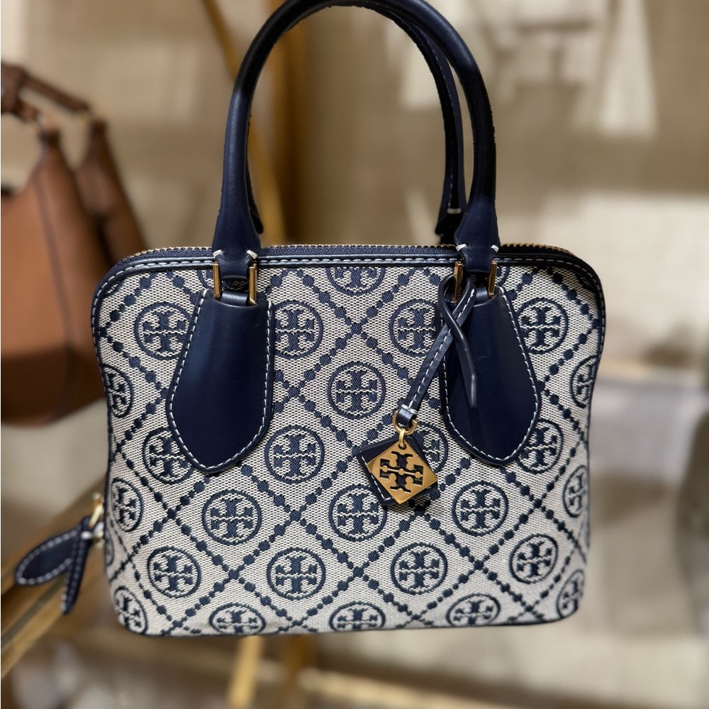 Tory Burch Navy and Cream Women's Bag